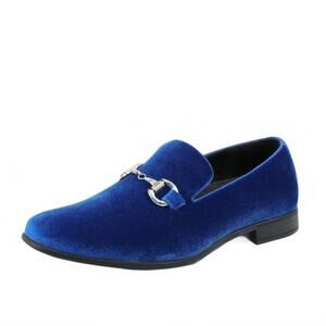 NEW AMALI men's brad velvet loafer in royal blue